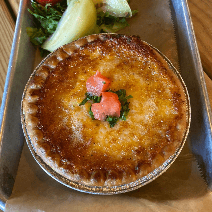 a savory pie at tidal creek brewhouse